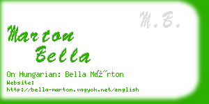 marton bella business card